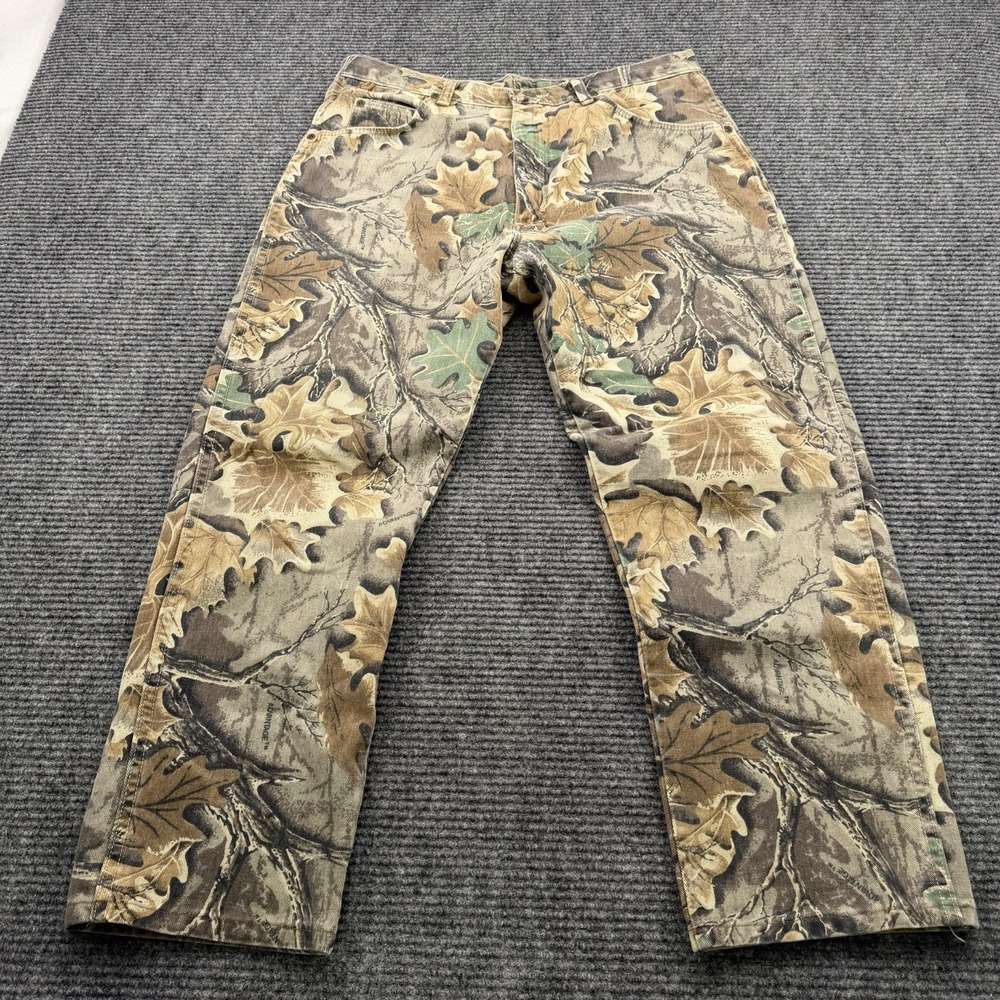 Vintage Wrangler Rugged Wear Camo Men's 35x28 Advantage Camouflage‎ Hunting USA